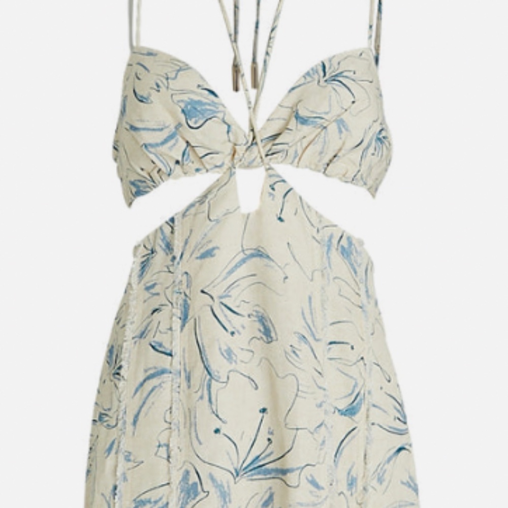 Significant Other Anica Cut-Out Linen-Blend Maxi Dress